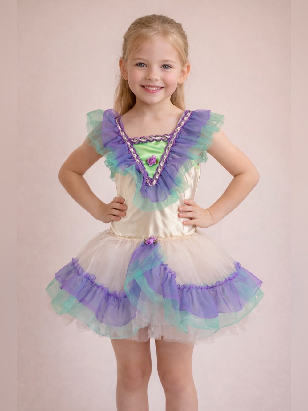 Kids Fairy Costume with Purple and Green Accents
